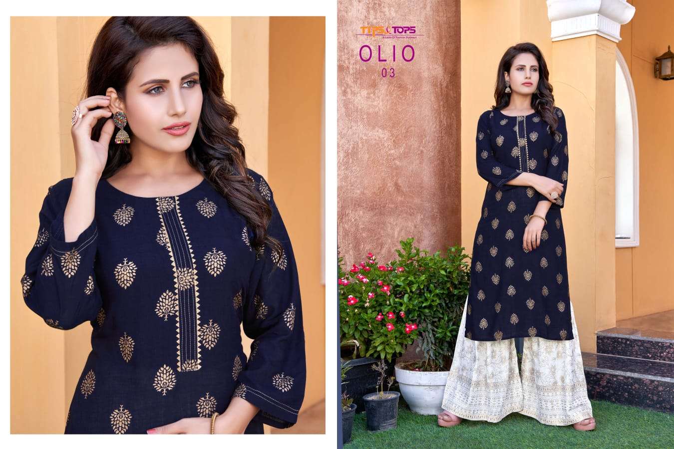 tips and tops olio 1001-1006 series Festive Wear Fancy Kurti With Gharara wholesale price surat