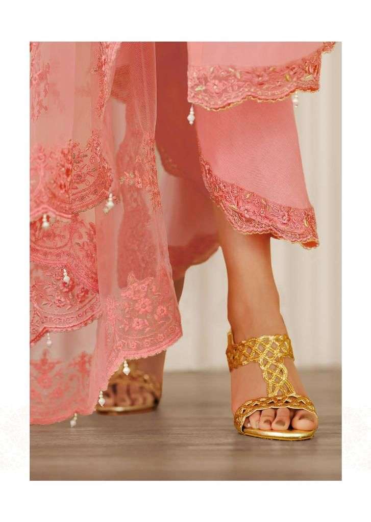 varsha fashion nivanshi 01-05 series viscose organza embroidered salwar kameez best price surat