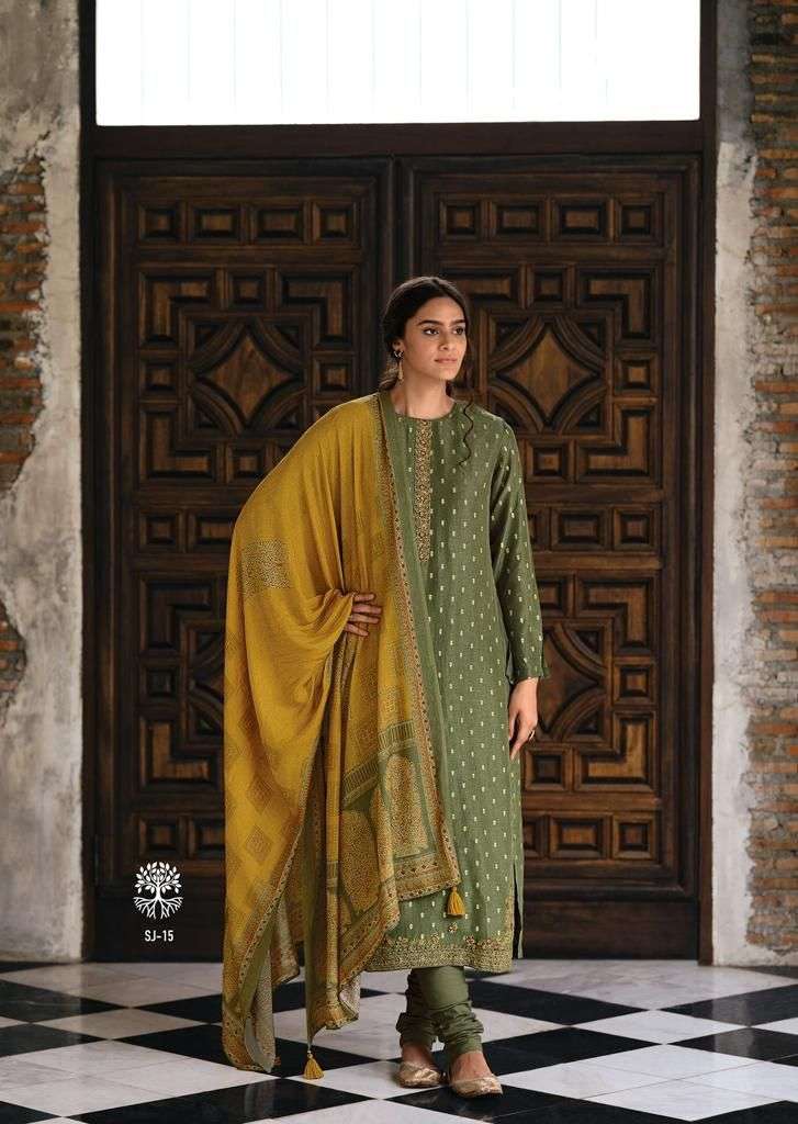 varsha fashion sanjh chanderi with embroidered salwar kameez wholesale price surat