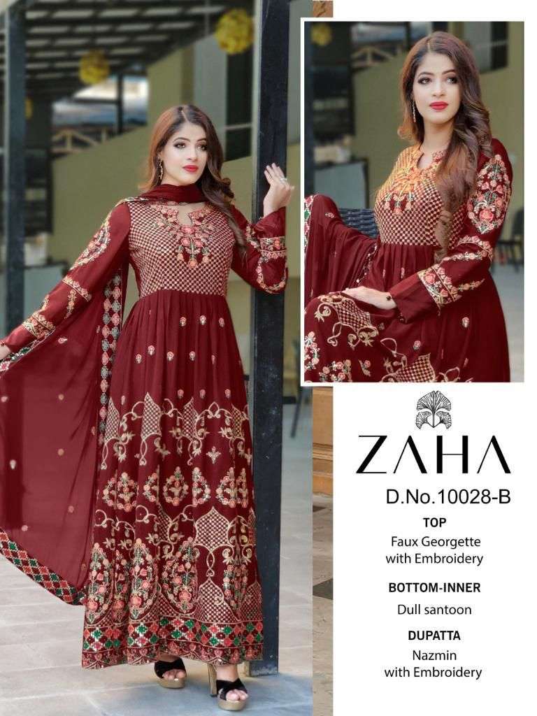 zaha 10028 colors georgette embroidered pakistani salwar kameez wholesale price surat