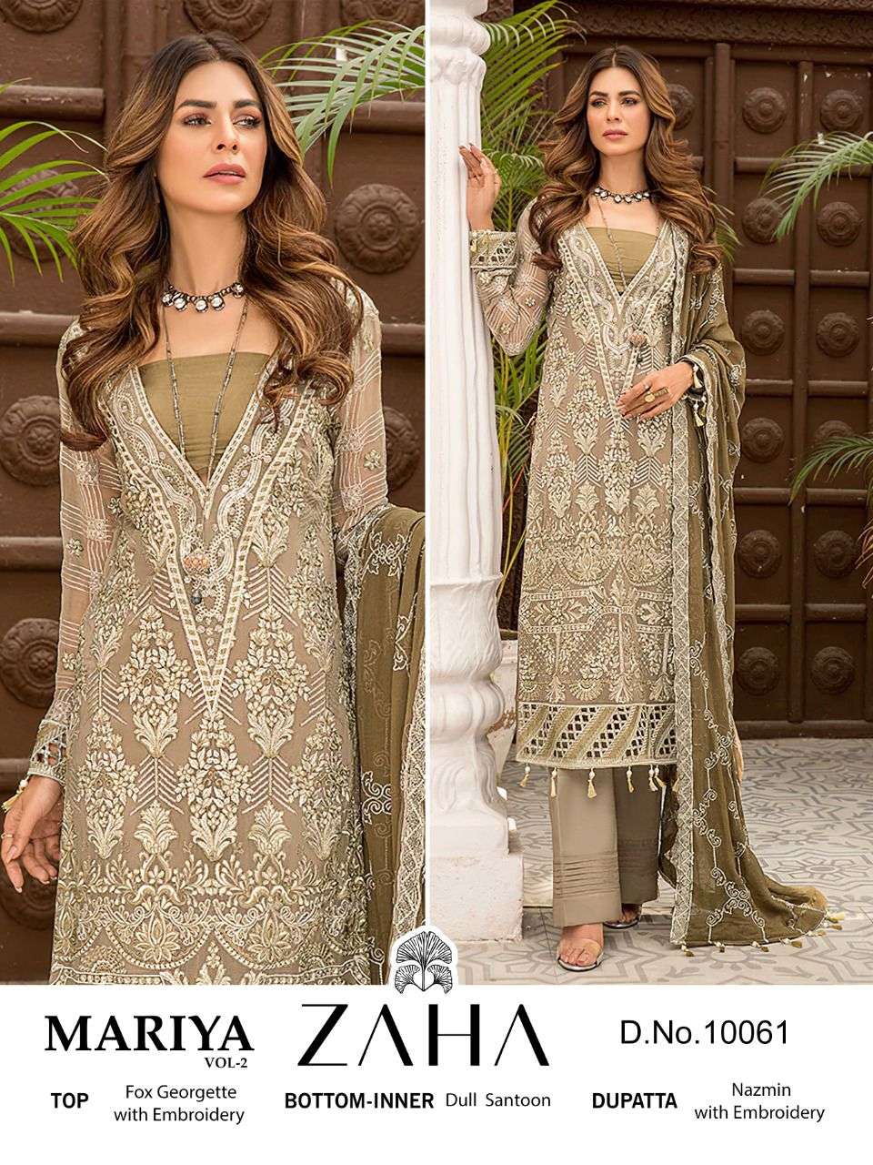 zaha mariya vol 2 10061-10063 series georgette heavy embroidered pakistani salwar kameez surat