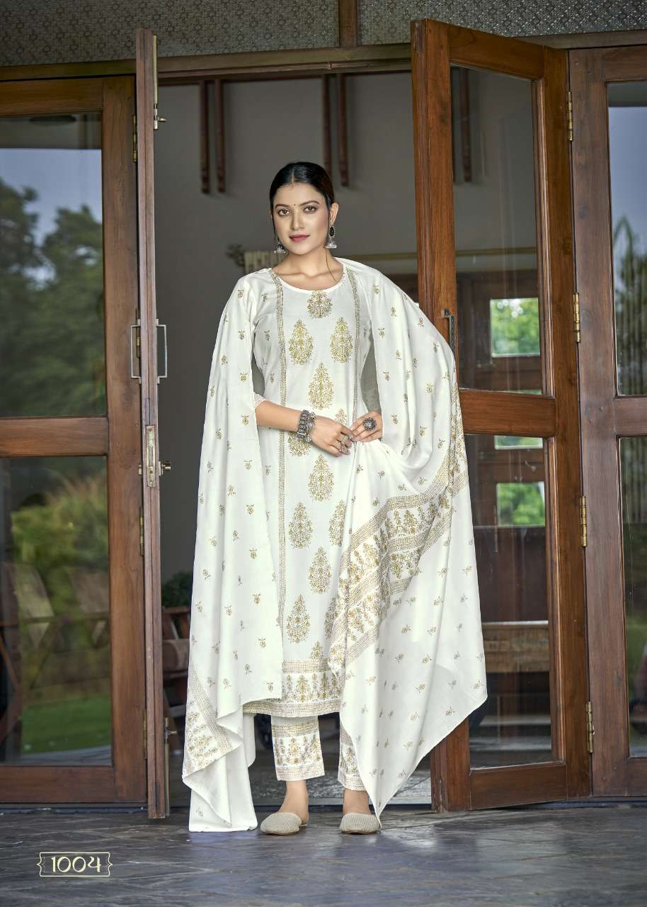 banwery prachi vol-2 1001-1006 series rayon fancy embroidered formal style stich salwar kameez surat