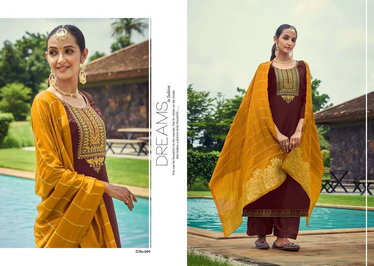 cherry sonee 601-604 series pure parampara silks designer dress material wholesale price surat