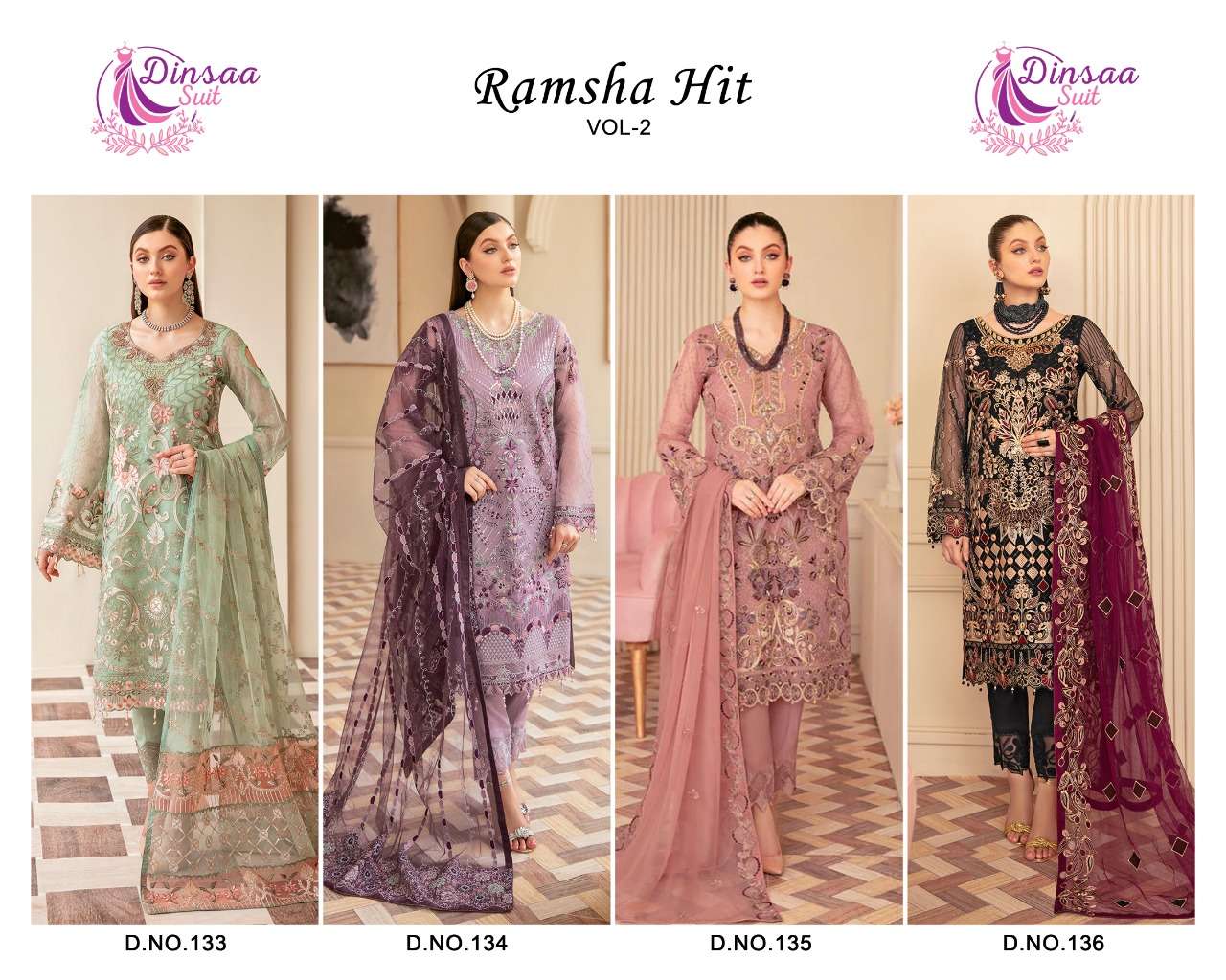 dinsaa suits ramsha hit vol-2 catalogue wholesale best price supplier from surat