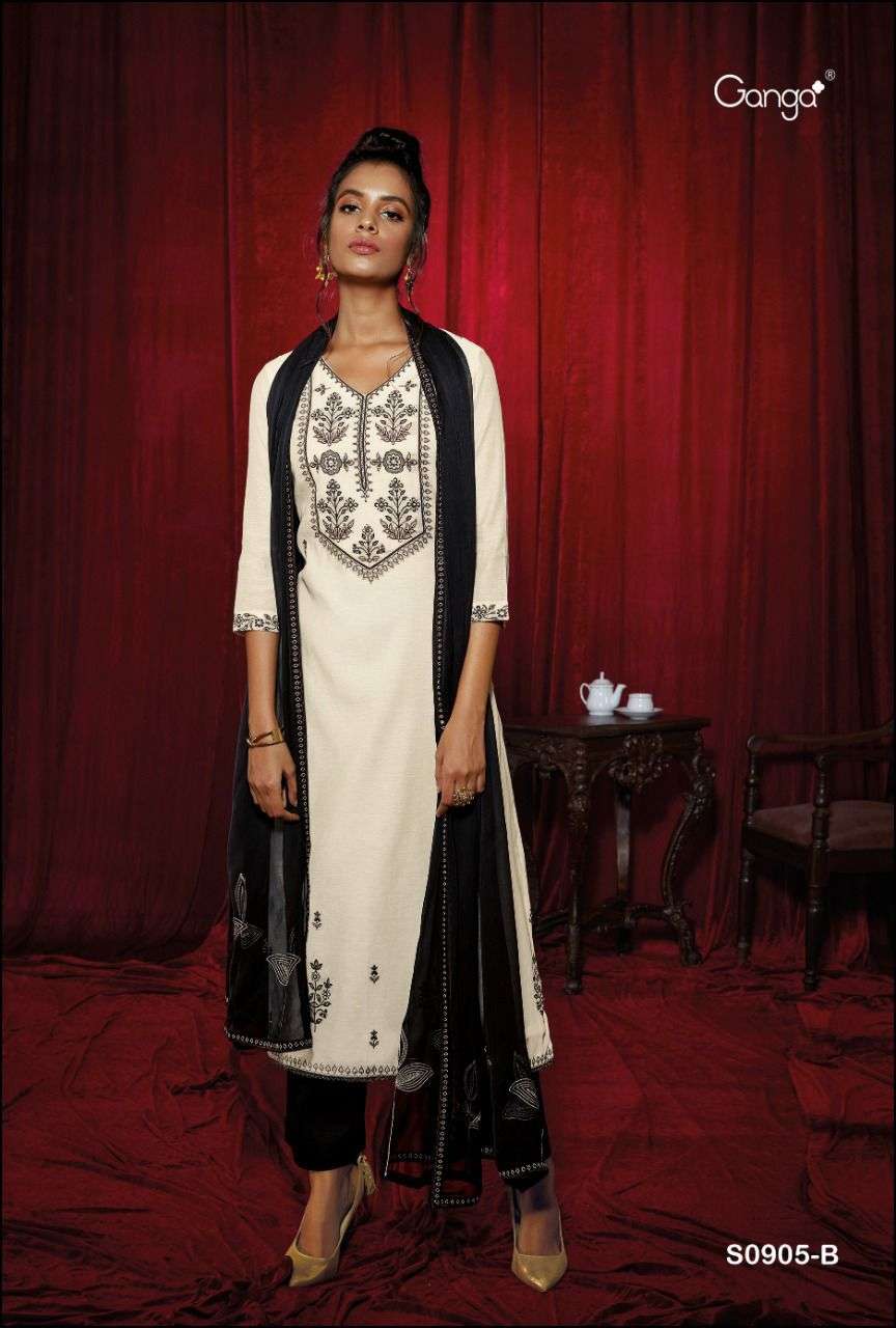 ganga chasni 905 premium woven silk punjabi dress material wholesale best price 