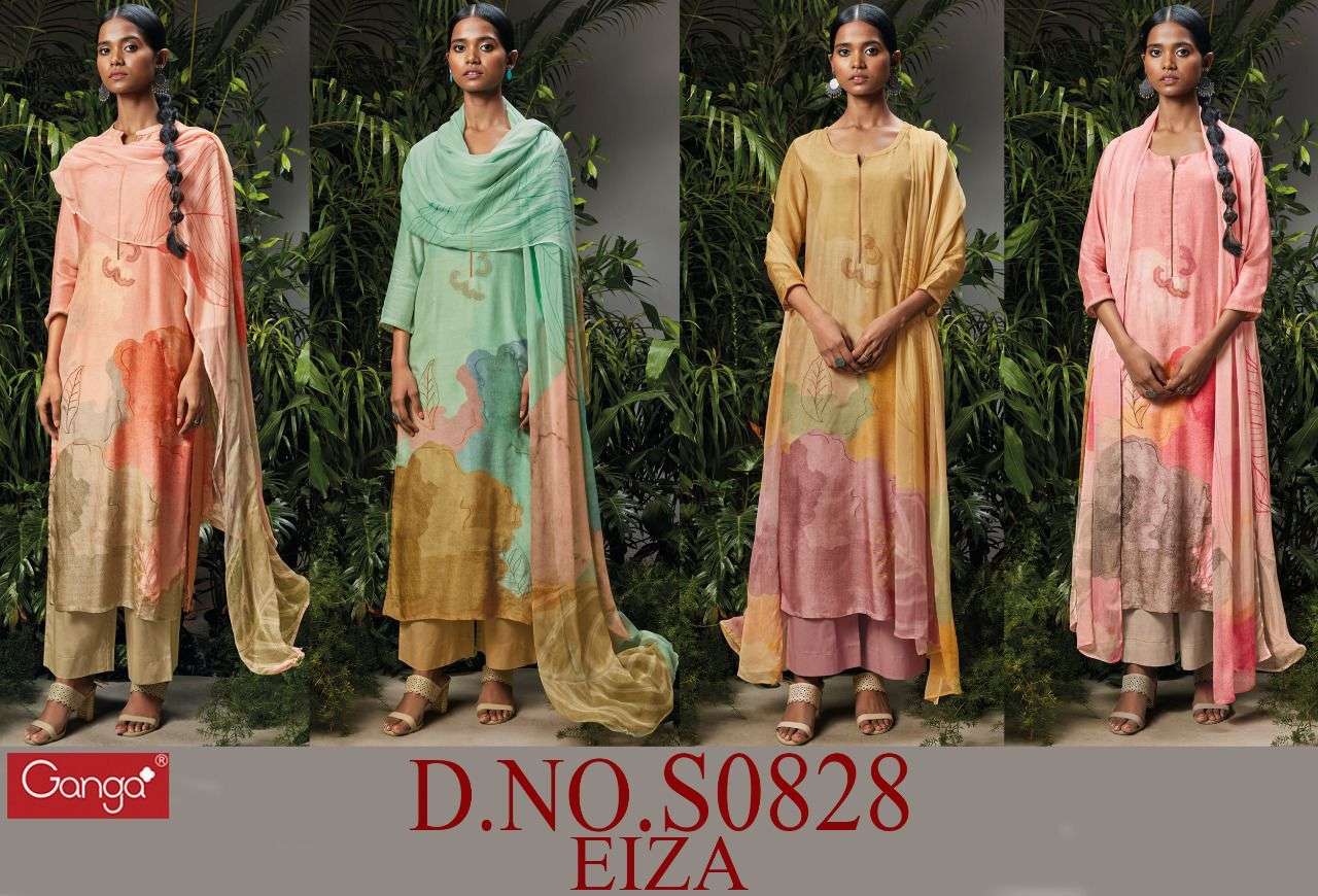 ganga eliza 828 premium muslin silk dress material wholesale price supplier surat