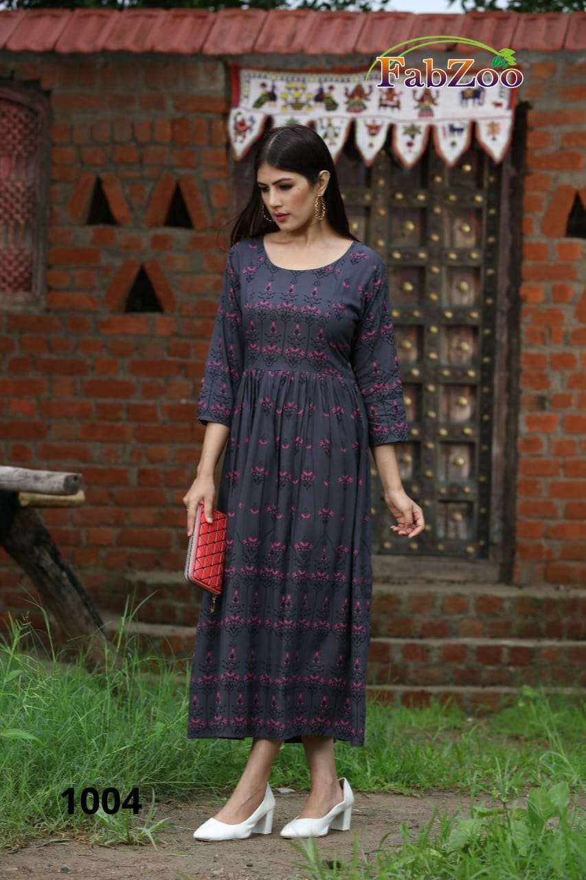 goomar by fabzoo 1001-1007 series rayon kurti catalogue best price wholesale dealer surat