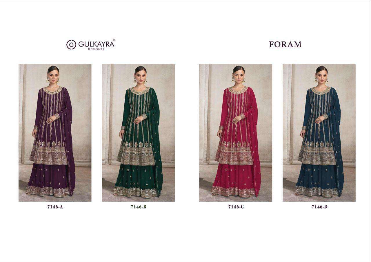 gulkarya designer foram 7146 colours wholesale semistich suits supplier online surat