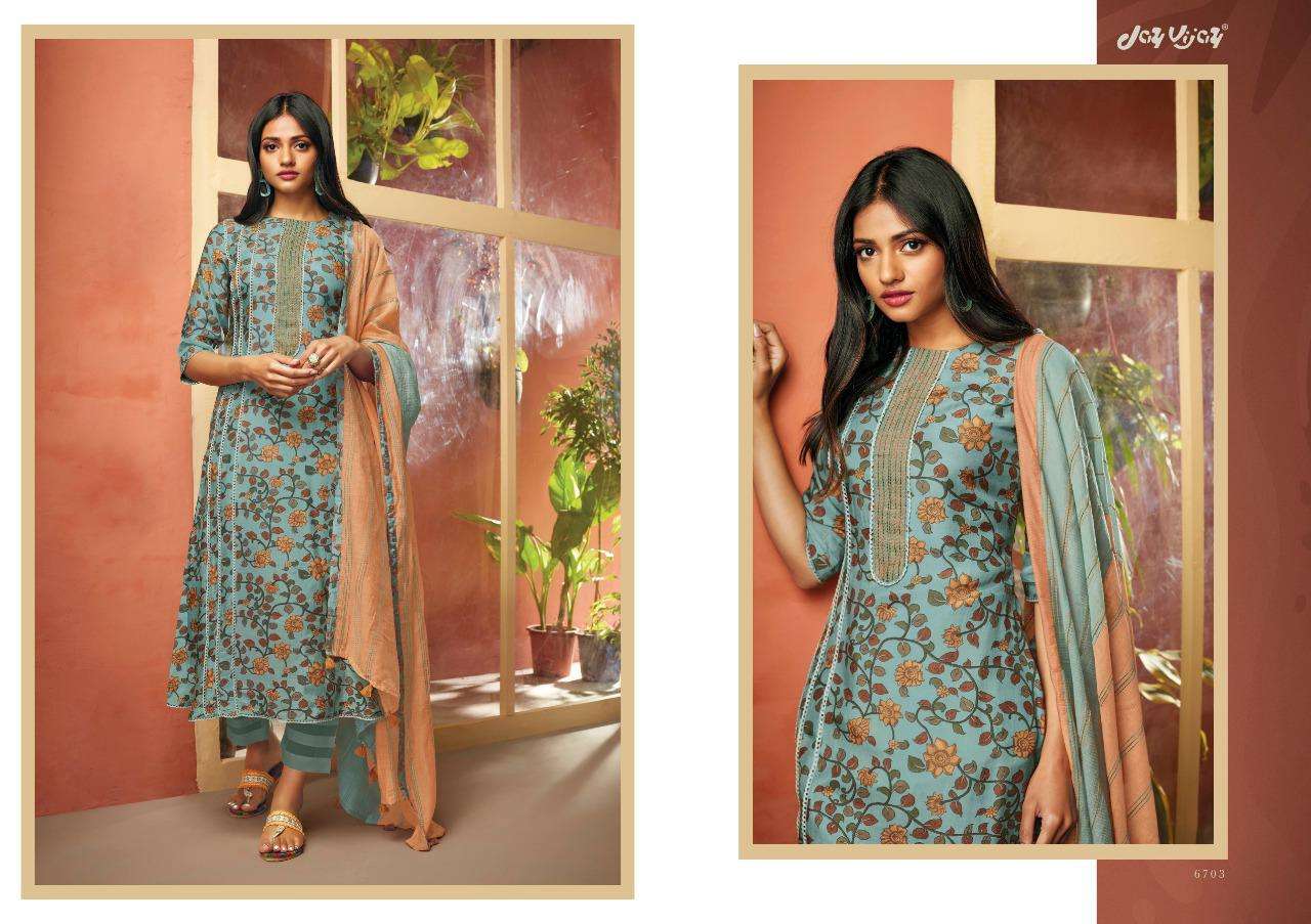 jayvijay maya 6701-6706 series pure moga silk designer dress material wholesale price 