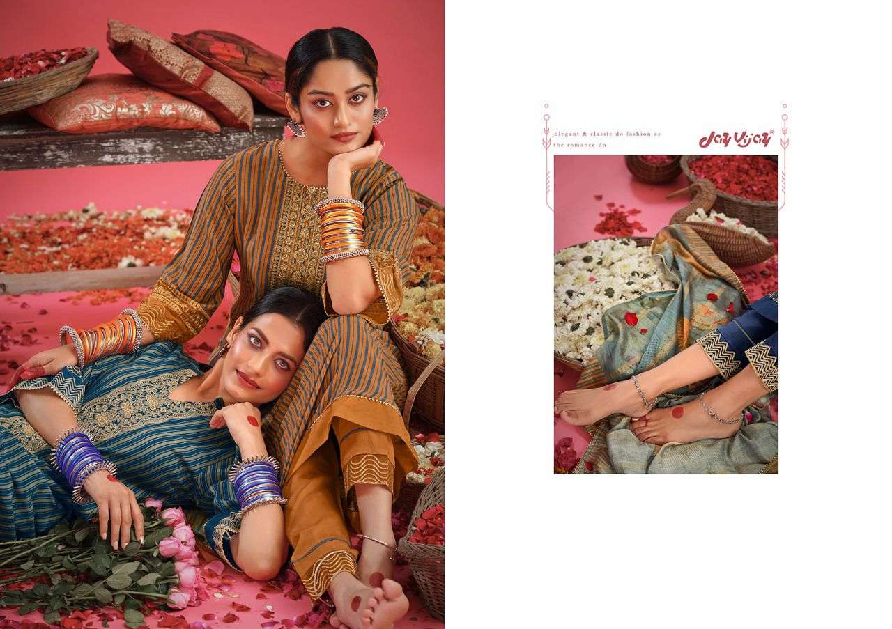 jayvijay paridhan 7091-7097 series pure moga silk fancy look punjabi dress material wholesale price surat