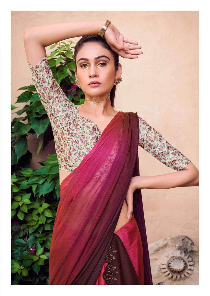 kashvi creation pranshi rainbow chiffon with swarovski work sarees wholesale price 