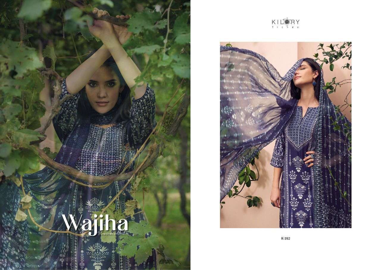 kiloty trendz wajiha 391-395 series pure muslin digital printed with work salawar suits surat