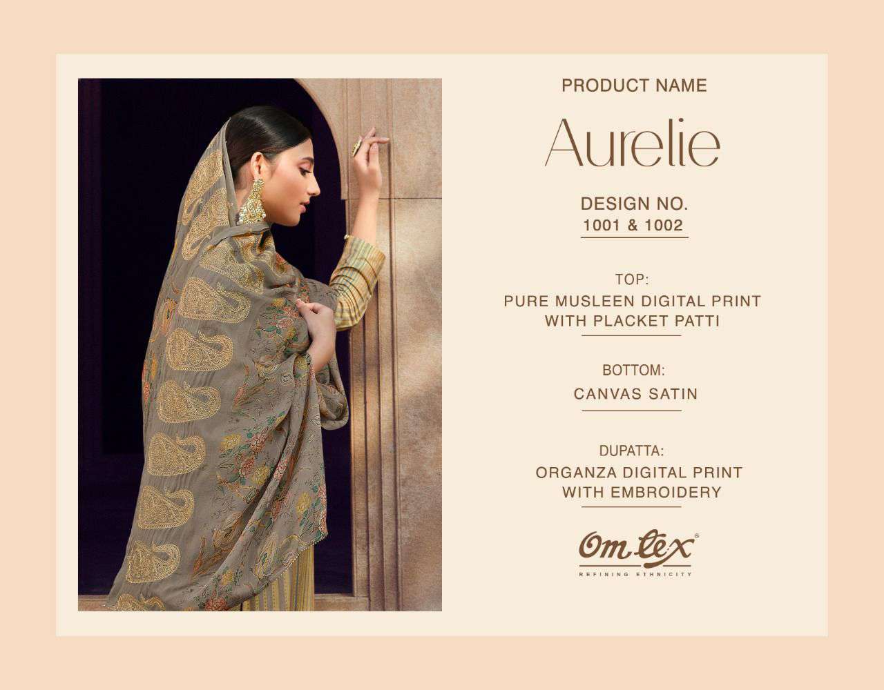 omtex aurelie pure muslin digital print fancy party wear salwar kameez wholesale price 