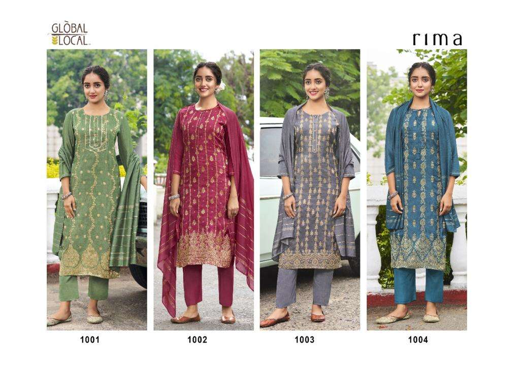 rima by global local 1001-1004 series pure viscose kurti pant stich collection wholesale price surat