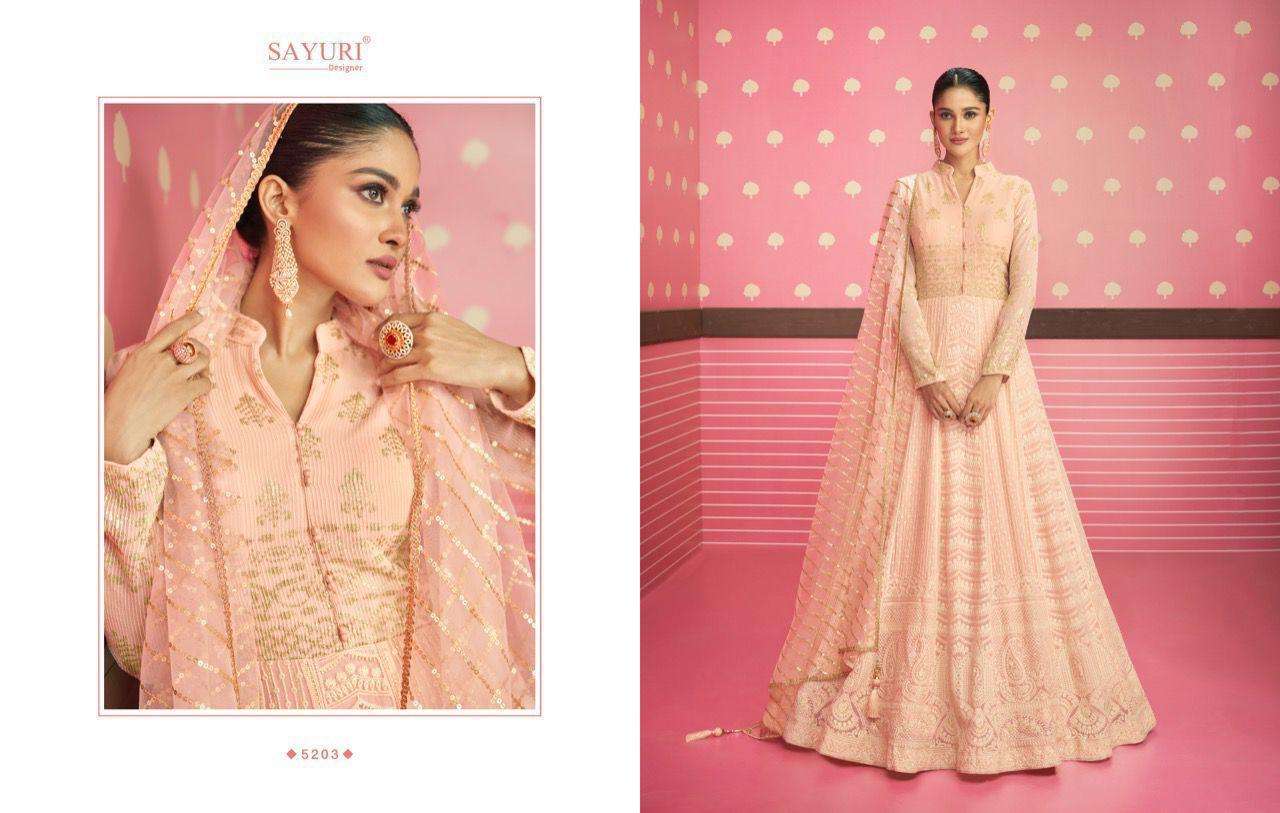 sayuri by safeena 5201-5203 series real georgette party wear stiched collection online wholesaler surat