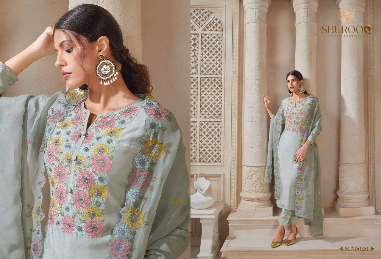 shurooq aaradhaya pure muslin silk designer dress material wholesale price surat