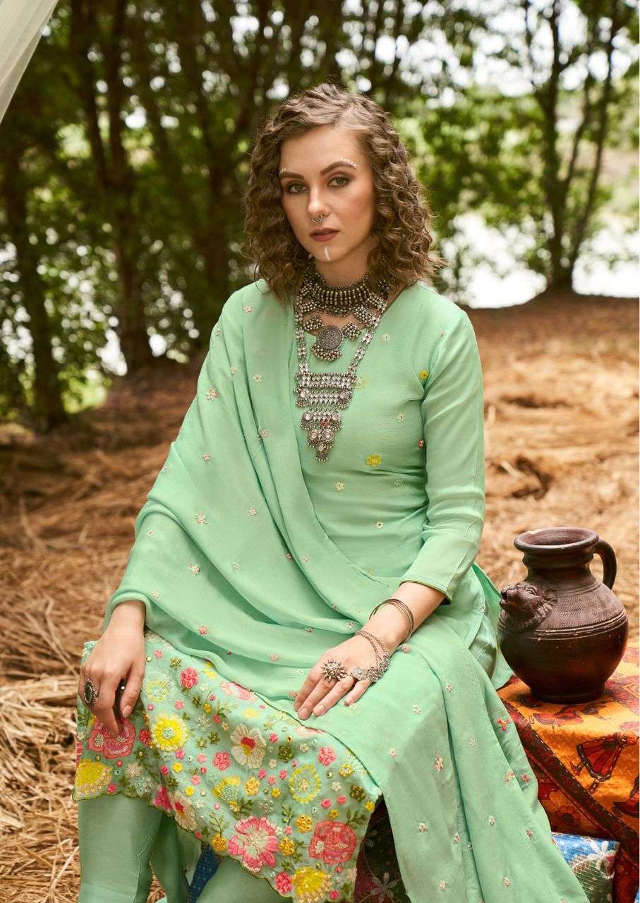 shurooq maria pure chinon embroidery with sequnce salwar kameez best price surat