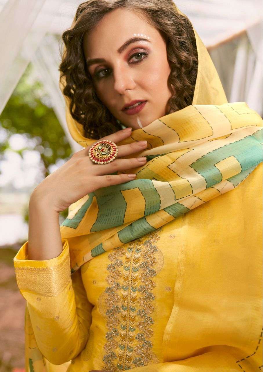 shurooq raika pure silk fancy dress material wholesale online supplier surat
