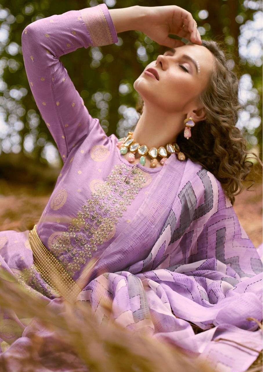 shurooq raika pure silk fancy dress material wholesale online supplier surat