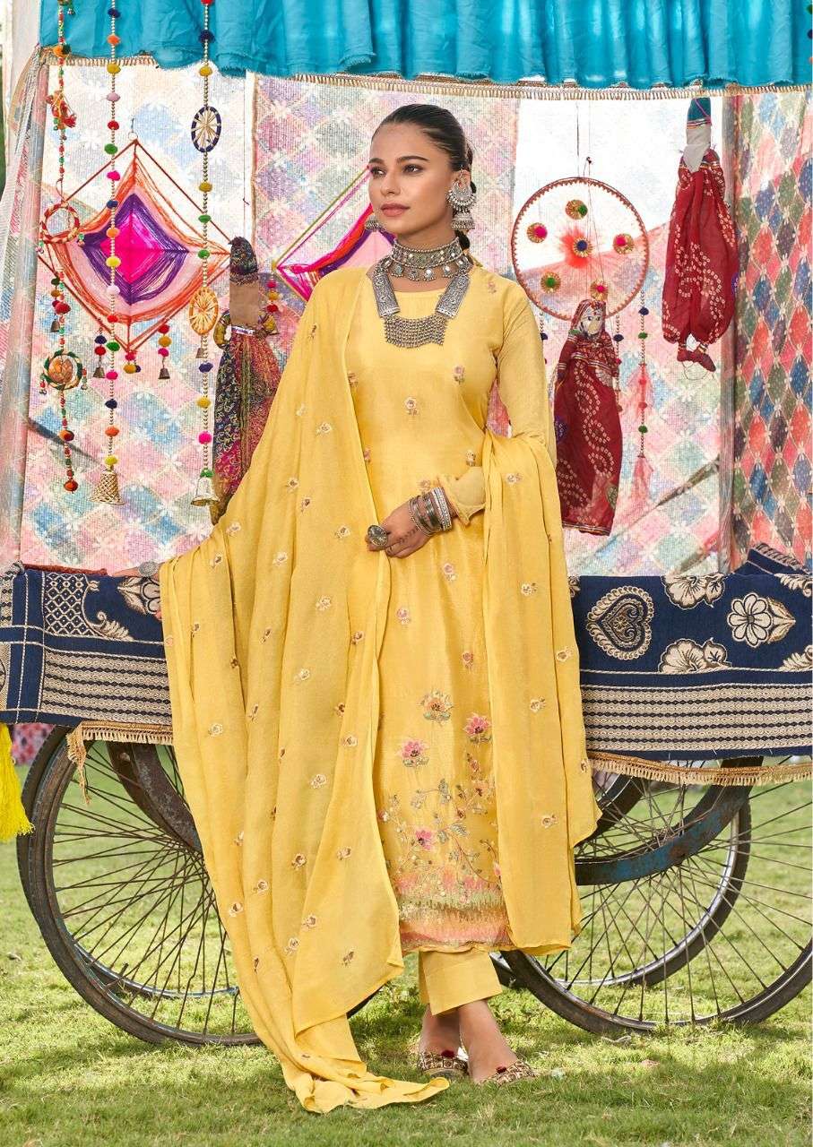 shurooq shadia pure chinon embroidery sequence work punjabi salwar suits collection surat