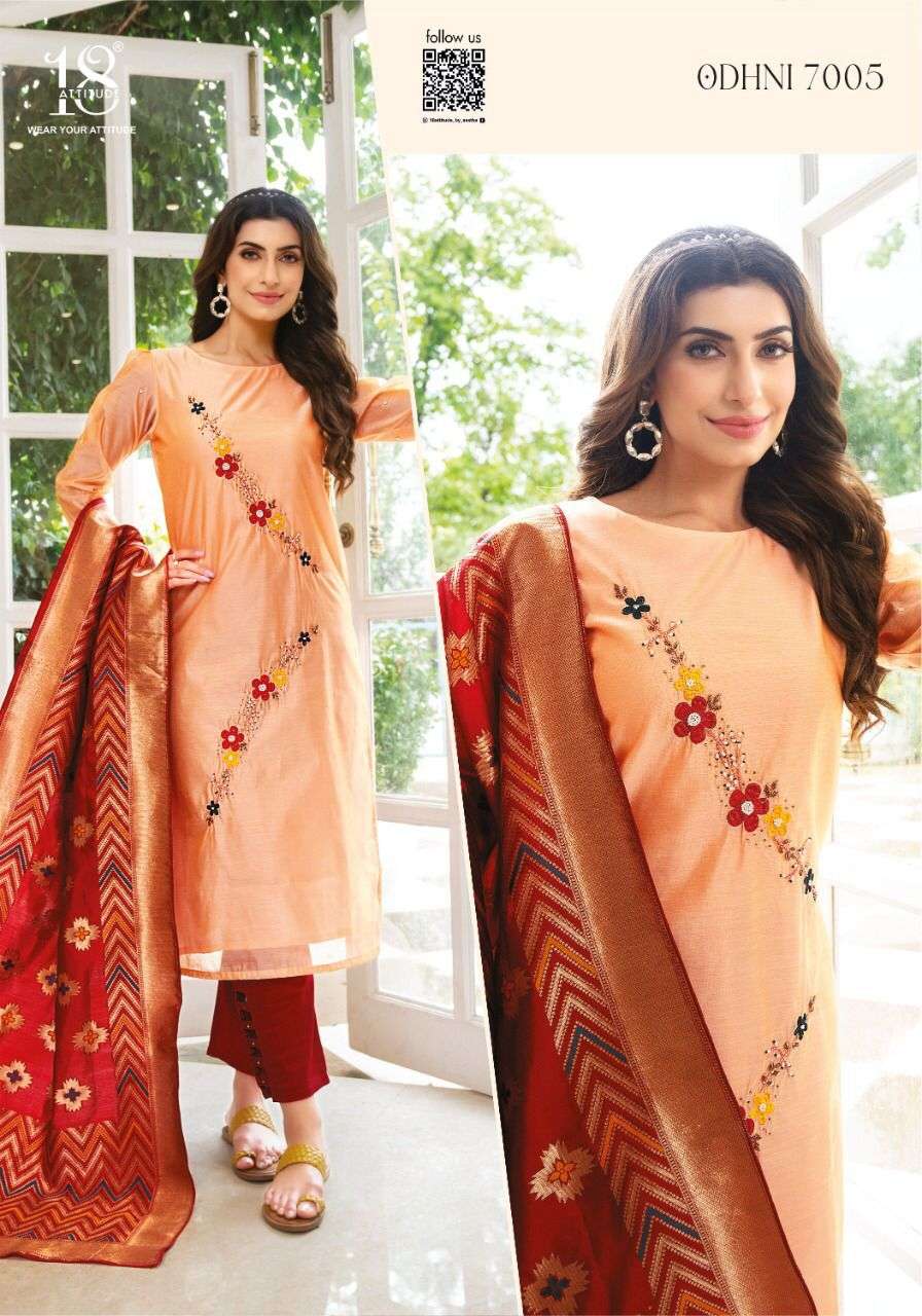 18 attitude odhni vol-7 chanderi silk with banarsi dupatta ready made catalogue wholesale dealer online 