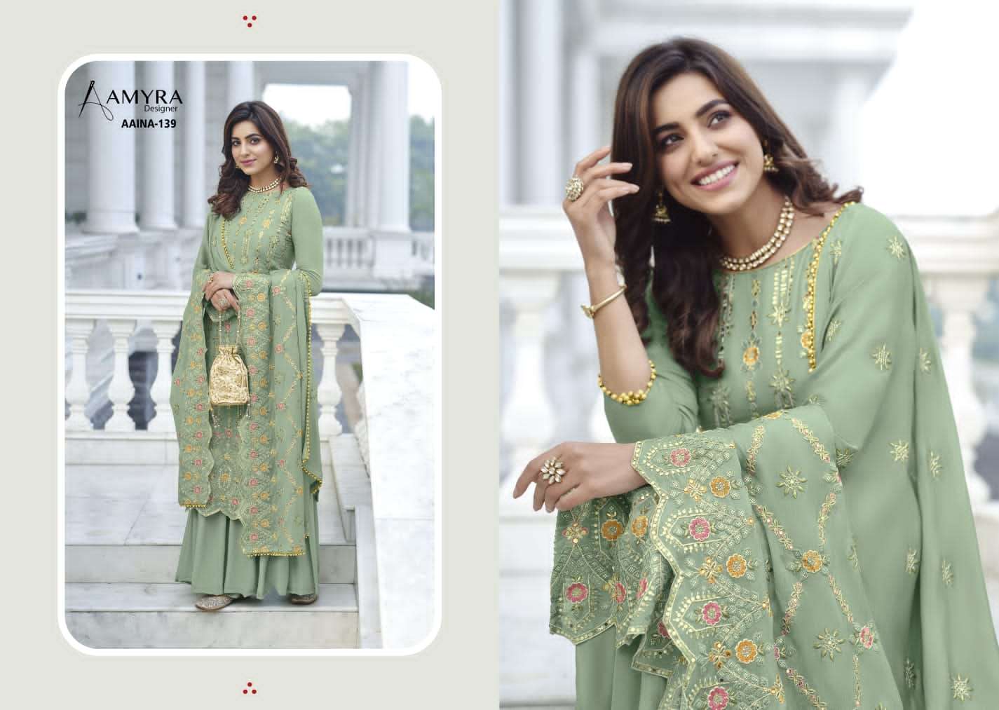 aamyra aaina vol-9 138-141 series chinnon exclusive party wear salwar kameez online dealer surat