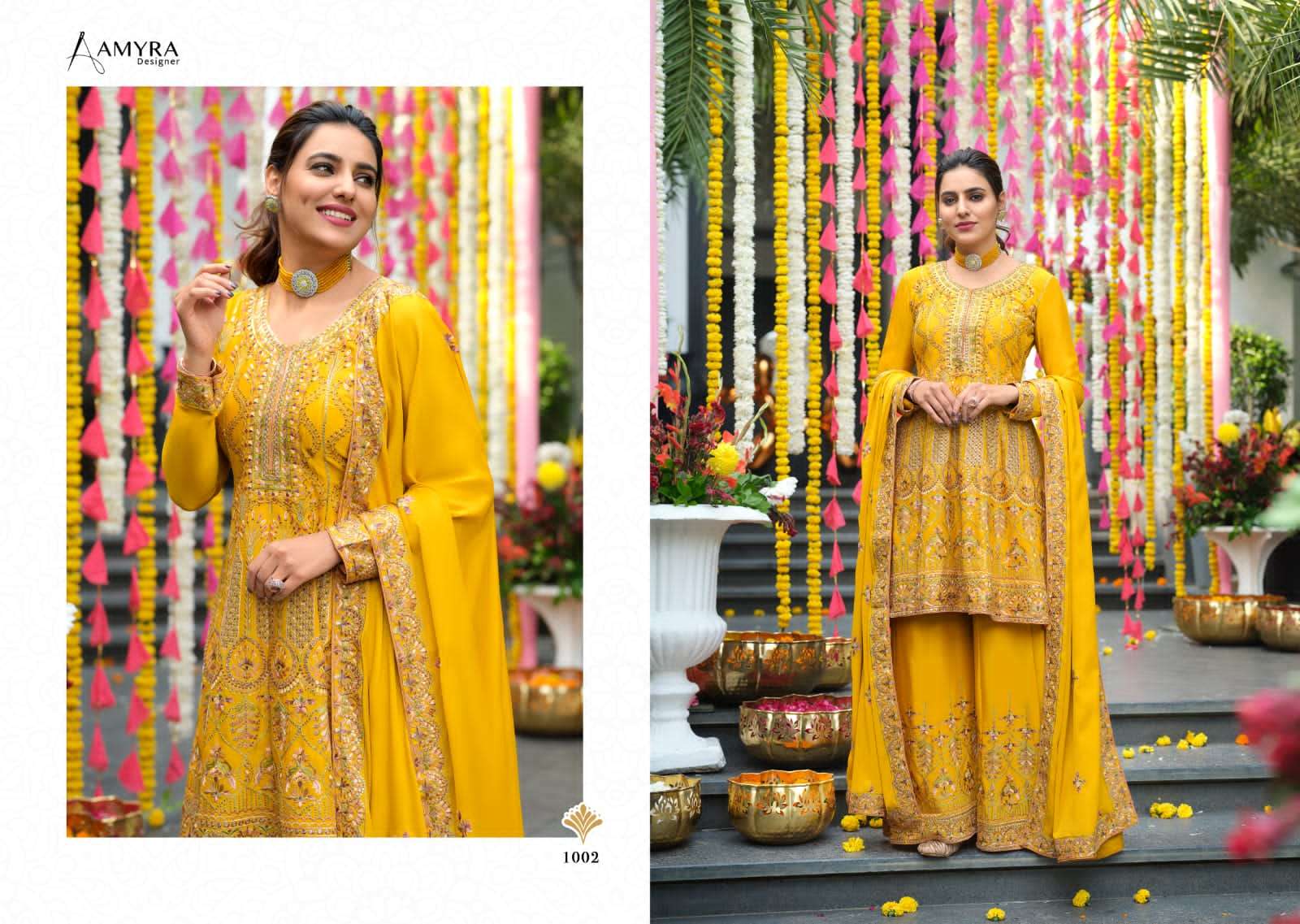 aamyra designer anamika 1001-1004 series chinnon party wear salwar kameez online wholesale dealer surat 