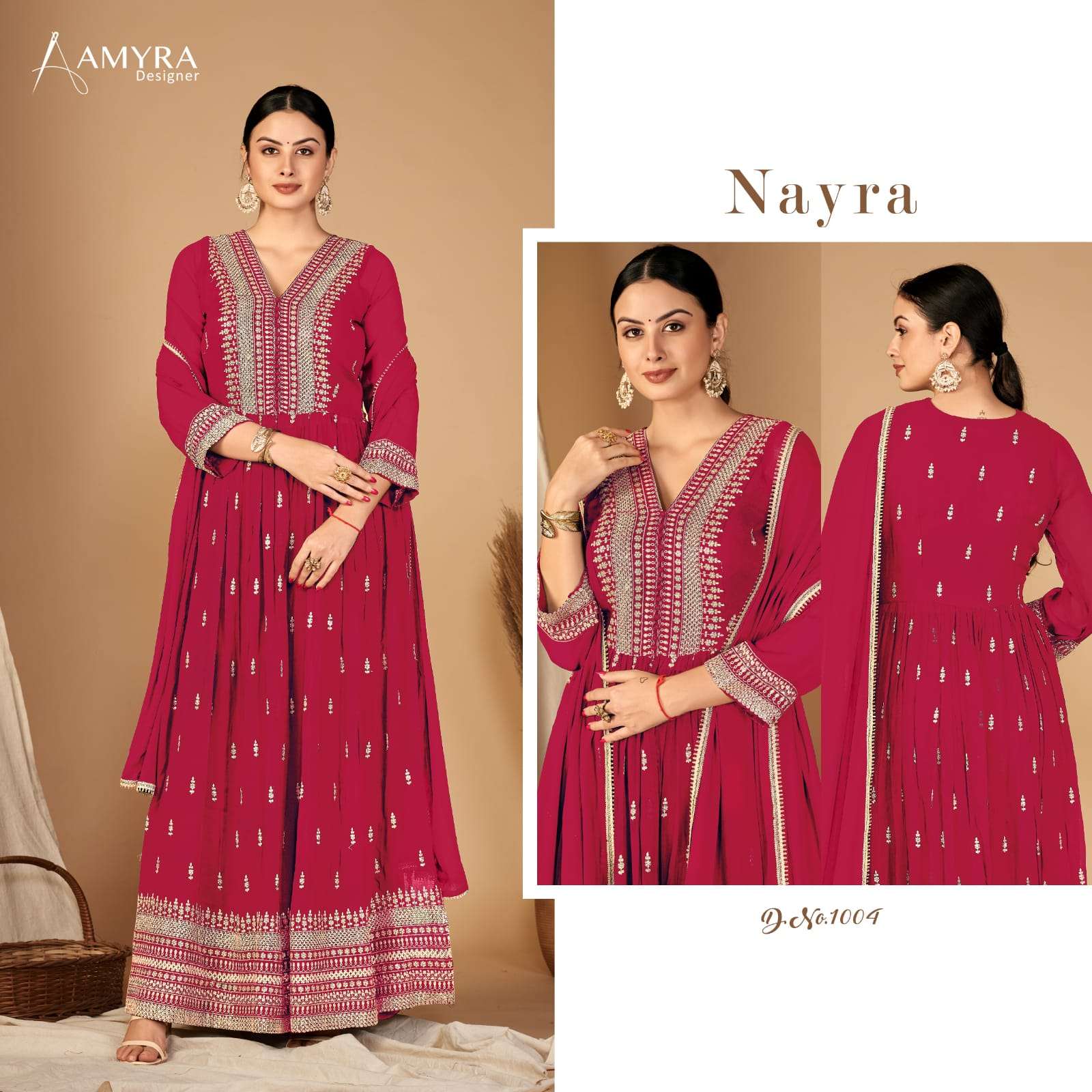 aamyra designer nayra 1001-1004 series georgette embroidered designer suits collection surat