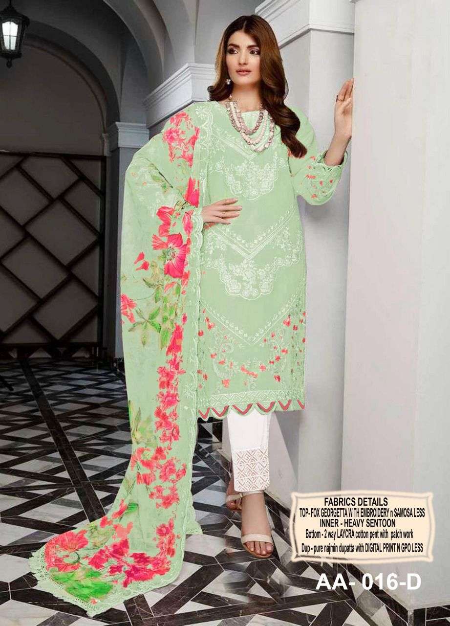 aarsh 016 heavy georgette gancy embroidered full stich pakistani collection surat