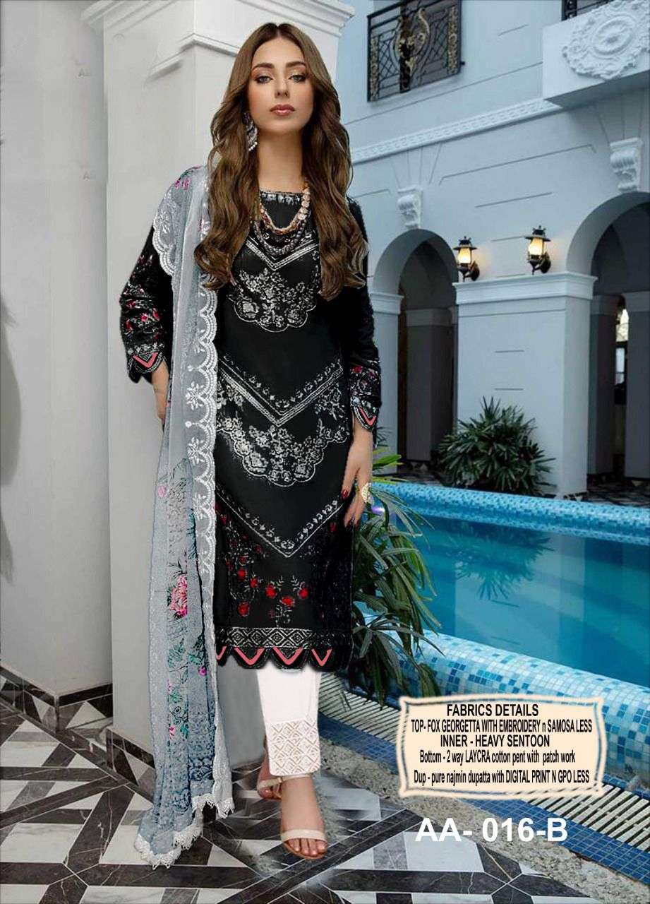 aarsh 016 heavy georgette gancy embroidered full stich pakistani collection surat