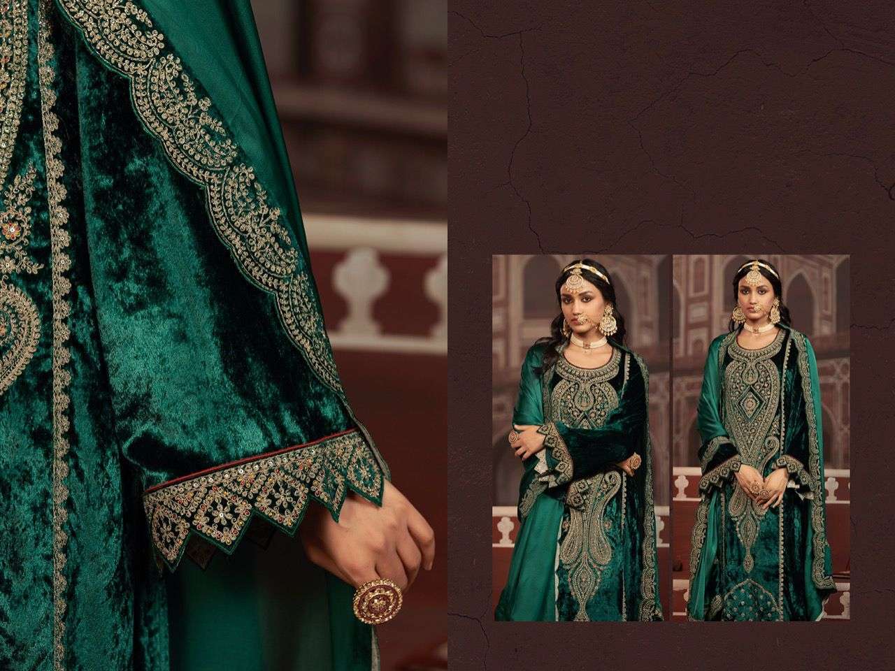 aiqa lifestyle kaafila velvet embroidery work salwar kameez online wholesale price surat