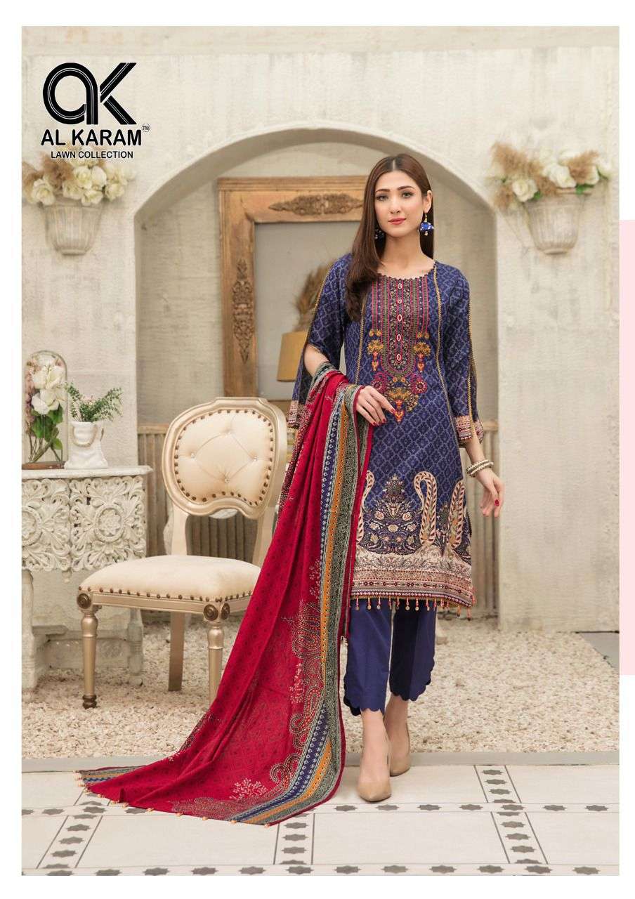 al karam mushq collection cotton dupatta dress material wholesale price supplier surat