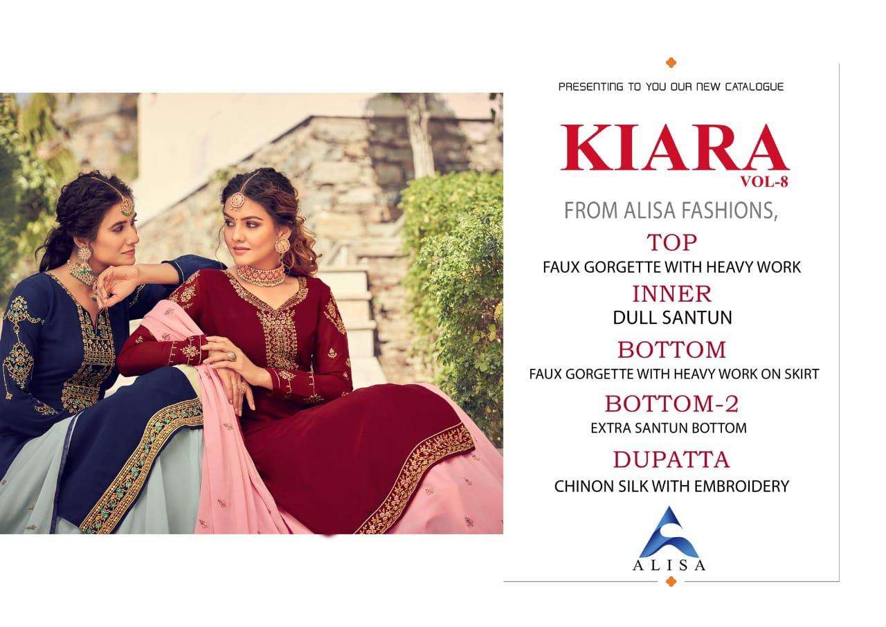 alisa kiara faux 7301-7306 series stich bottom georgette designer salwar kameez online seller surat 
