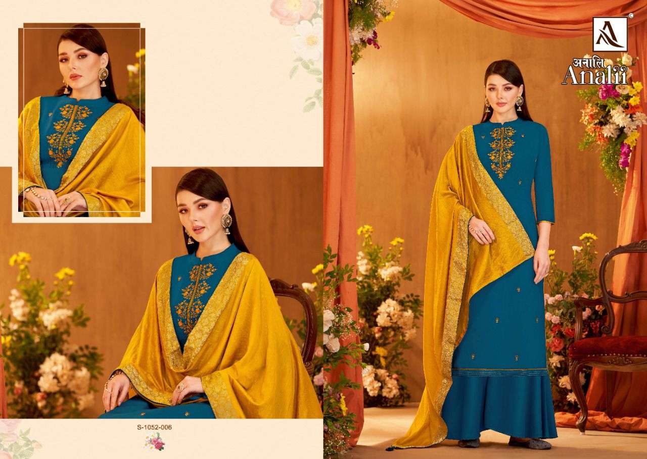 alok suits by analii 1052-001-1052-008 series pure jam salwar kameez collection online dealer surat 