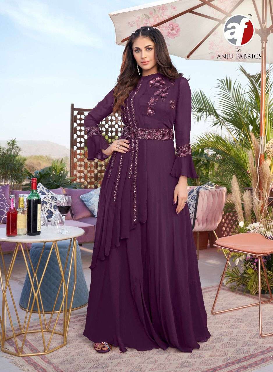 anju fabrics nazar vol-3 designer party wear gown collection wholesale price supplier surat