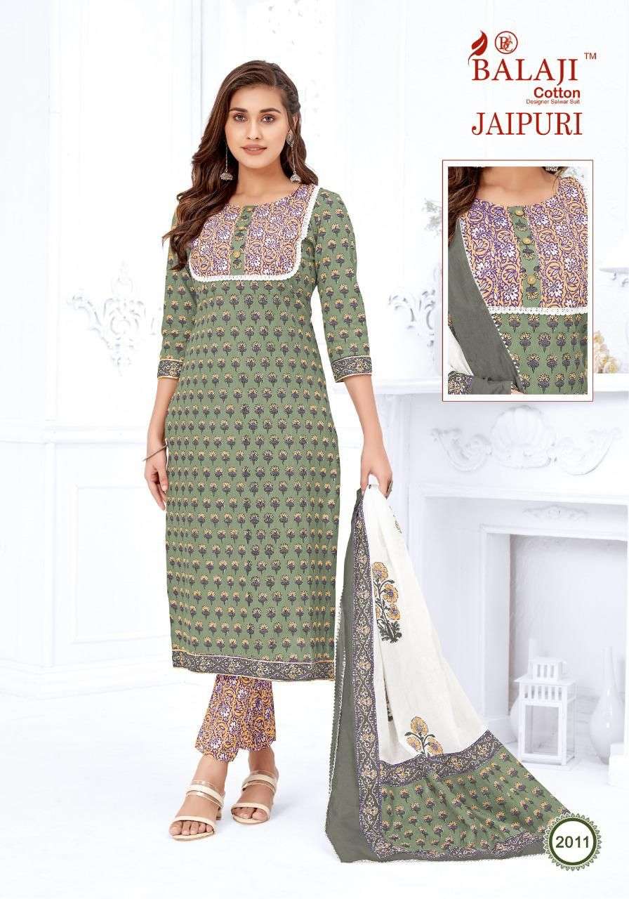 balaji cotton jaipuri vol 2 2001-2012 series pure cotton fancy fabrics dress material wholesale price 