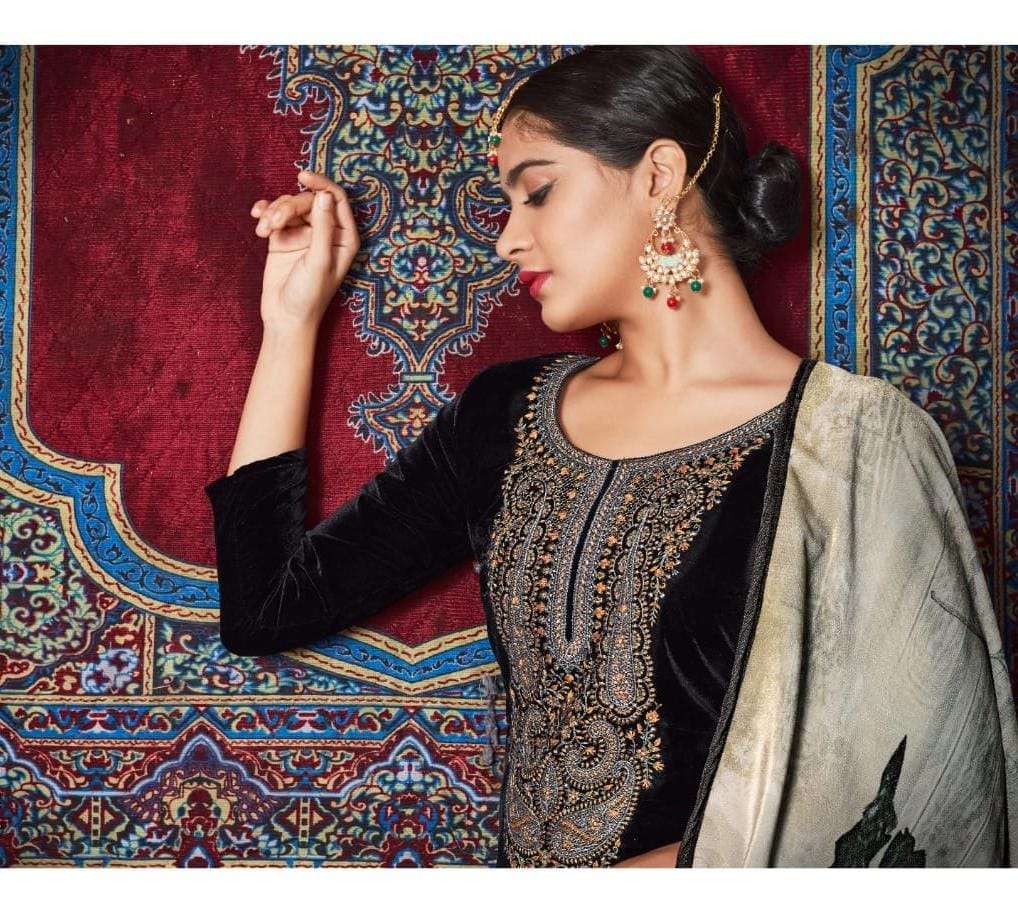 bemitex kainaat 37001-37006 series 9000 velvet designer embroidered salwar suits surat