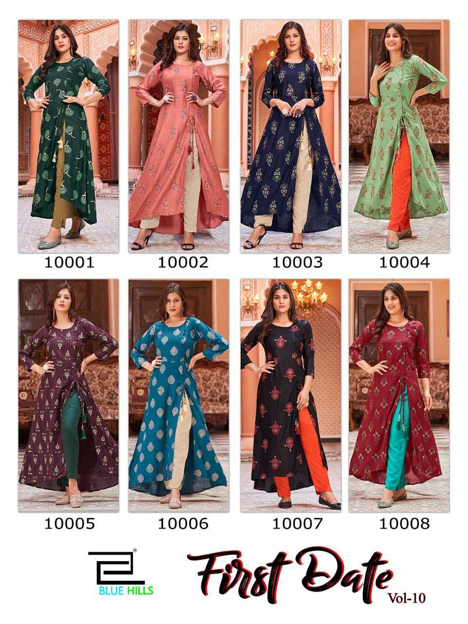 bluehills first date vol-10 10001-10008 series rayon up-dowon midi side cut dress collection wholesale price 