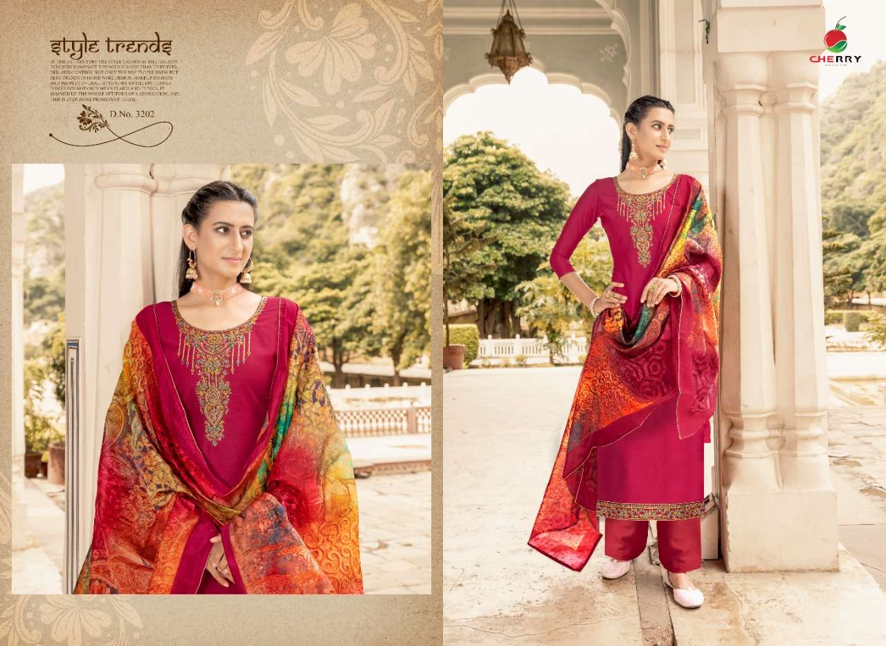 cherry sheesha 3201-3204 series pure parampara silk fancy dress material collection surat