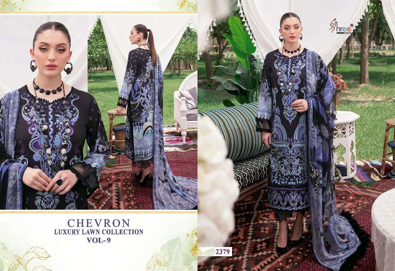 chevron luxury lawn collection vol 9 by shree fabs catalogue wholesaler surat