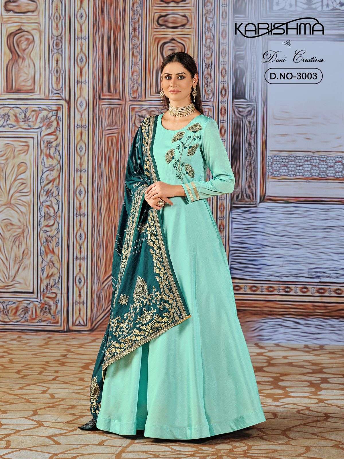 daani creation karishma 3001-3004 series party wear designer gown with dupatta wholesale price surat