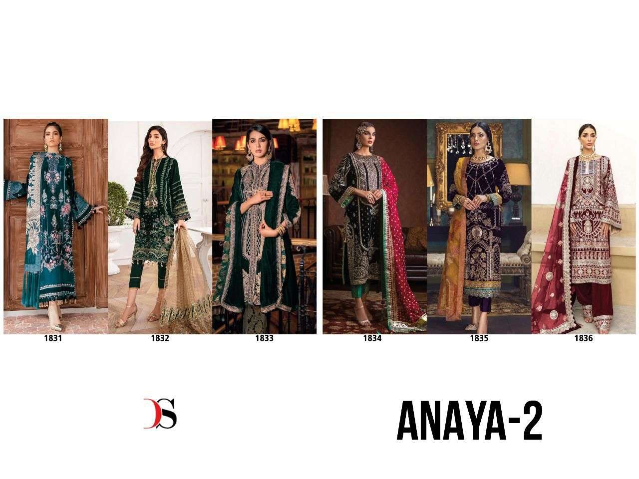 deepsy suits by anaya vol-2 1831-1836 series velvet designer winter collection salwar suits wholesale dealer surat 