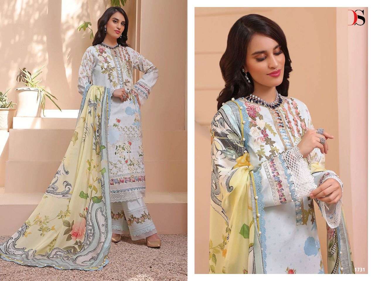 deepsy suits by firdous queens court 1731-1738 series cotton mal mal dupatta full suits online shopping surat