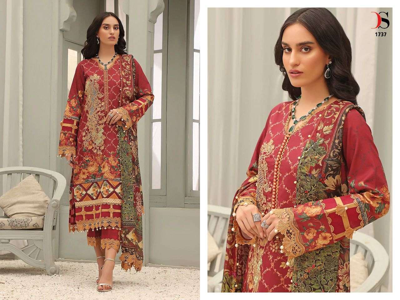 deepsy suits by firdous queens court 1731-1738 series cotton mal mal dupatta full suits online shopping surat