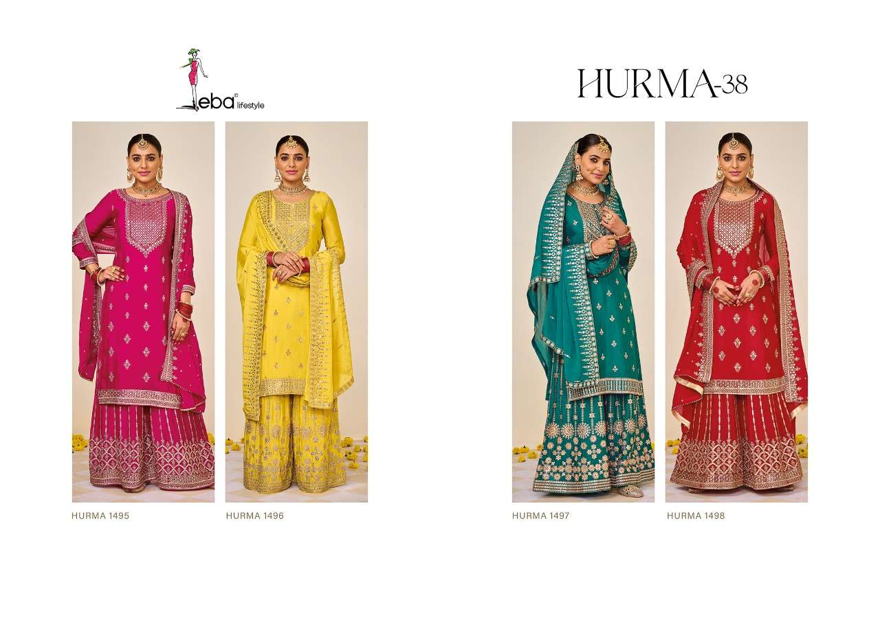 eba lifestyle hurma vol 38 1495-1498 series karwa special salwar suits collection wholesale price surat