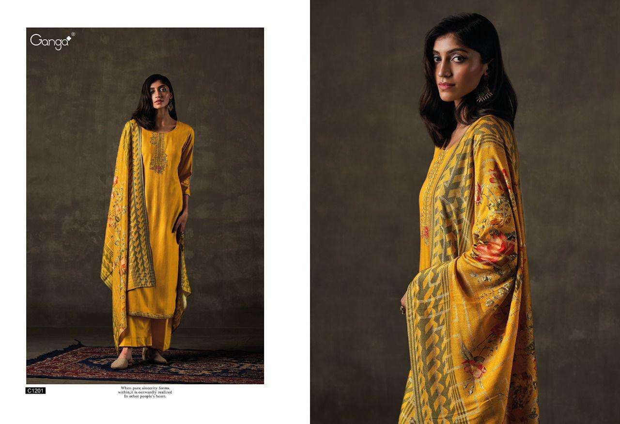 ganga aarzoo 1199-1204 series wool pasmina designer salwar kameez online shopping surat
