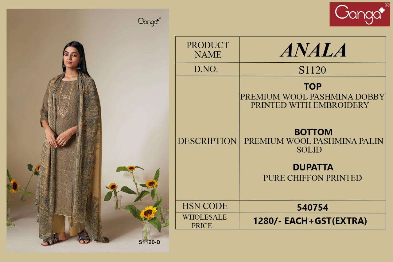 ganga anala 1120 colour series party wear winter pasmina collection online price surat 