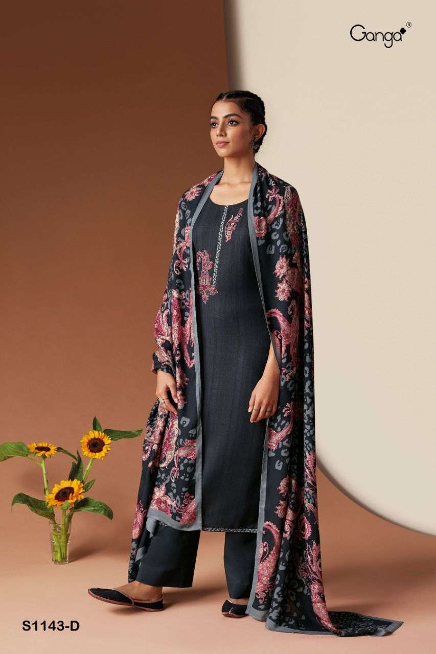 ganga arisha 1143 colour series wool pasmina designer salwar kameez online shopping wholesale dealer surat