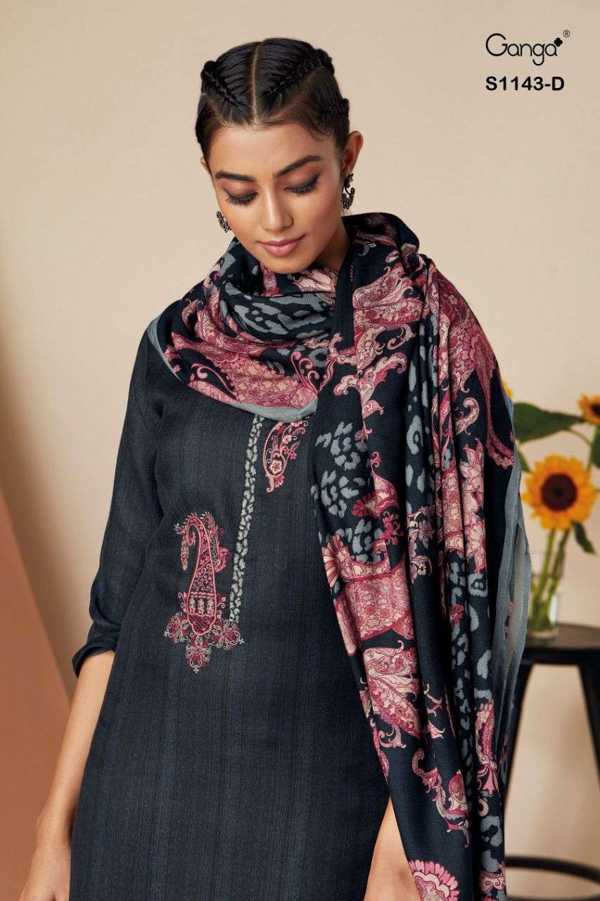 ganga arisha 1143 colour series wool pasmina designer salwar kameez online shopping wholesale dealer surat