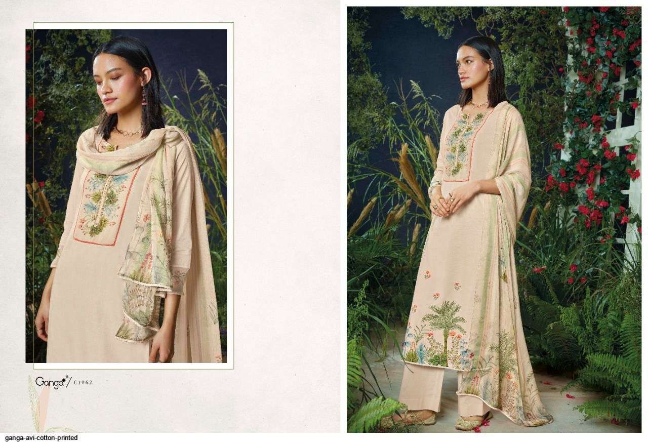 ganga avi 1062-1067 series cotton punjabi exclusive designer salwar suits wholesale rate surat 